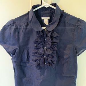 J.Crew Woman’s Blouse. Navy Blue. Size 8.